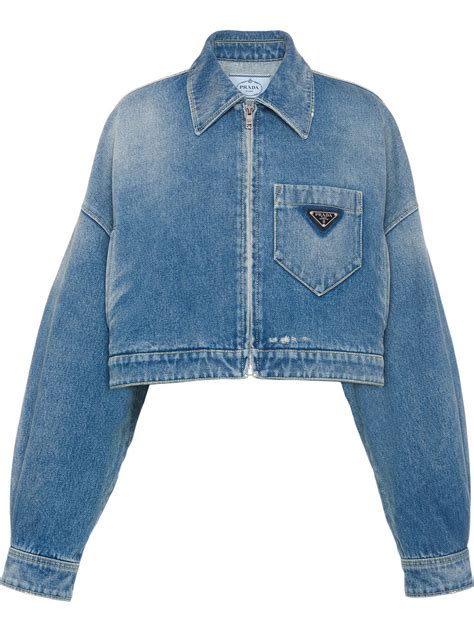 prada jean jacket men's|Prada crop denim jacket.